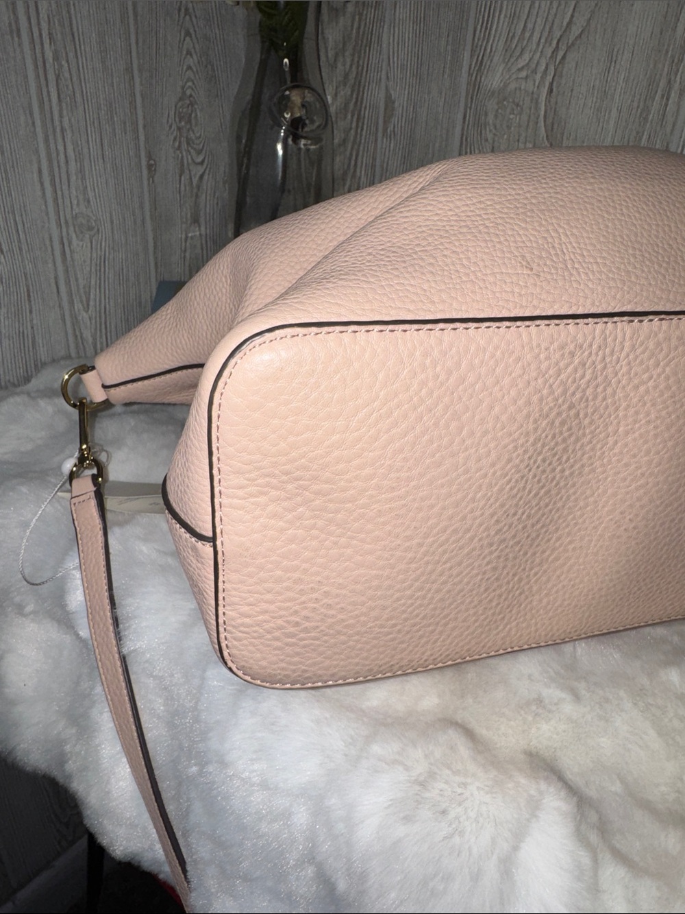 Tory Burch Thea Medium Pale Pink Pebbled Leather Satchel - Picture 9 of 13
